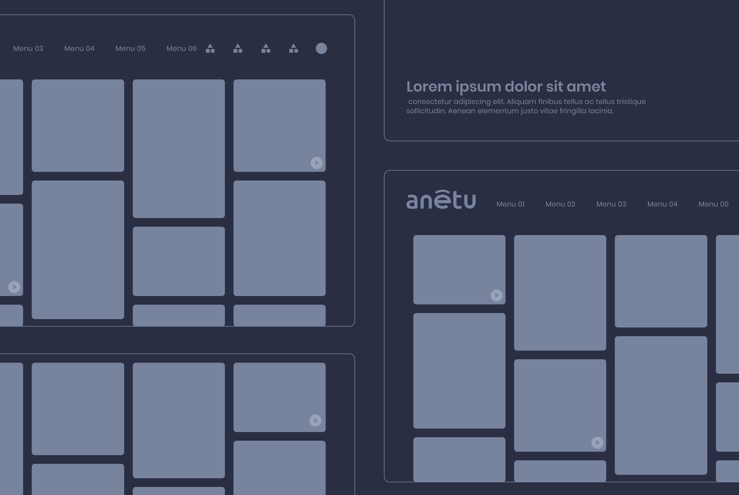 Minifolio for a customized community Anetu Progressive Web App - Mobile Tablet Responsive view