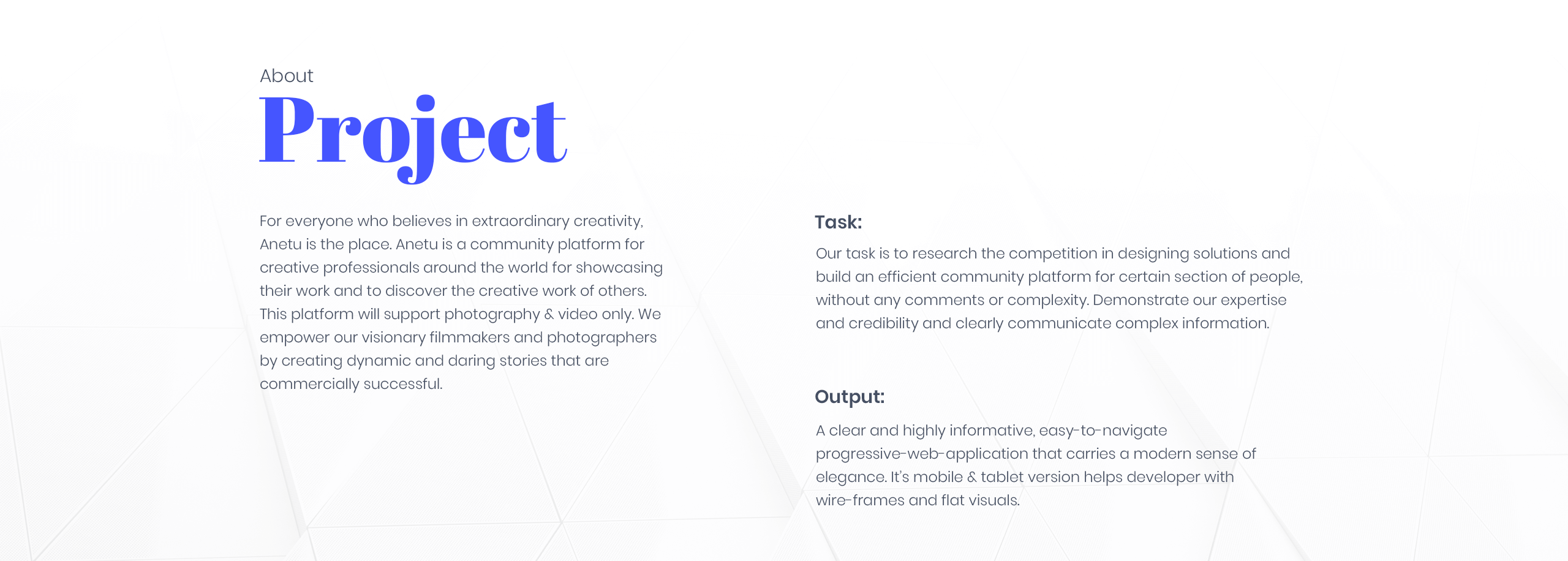Minifolio for a customized community Anetu Progressive Web App - Mobile Tablet Responsive view