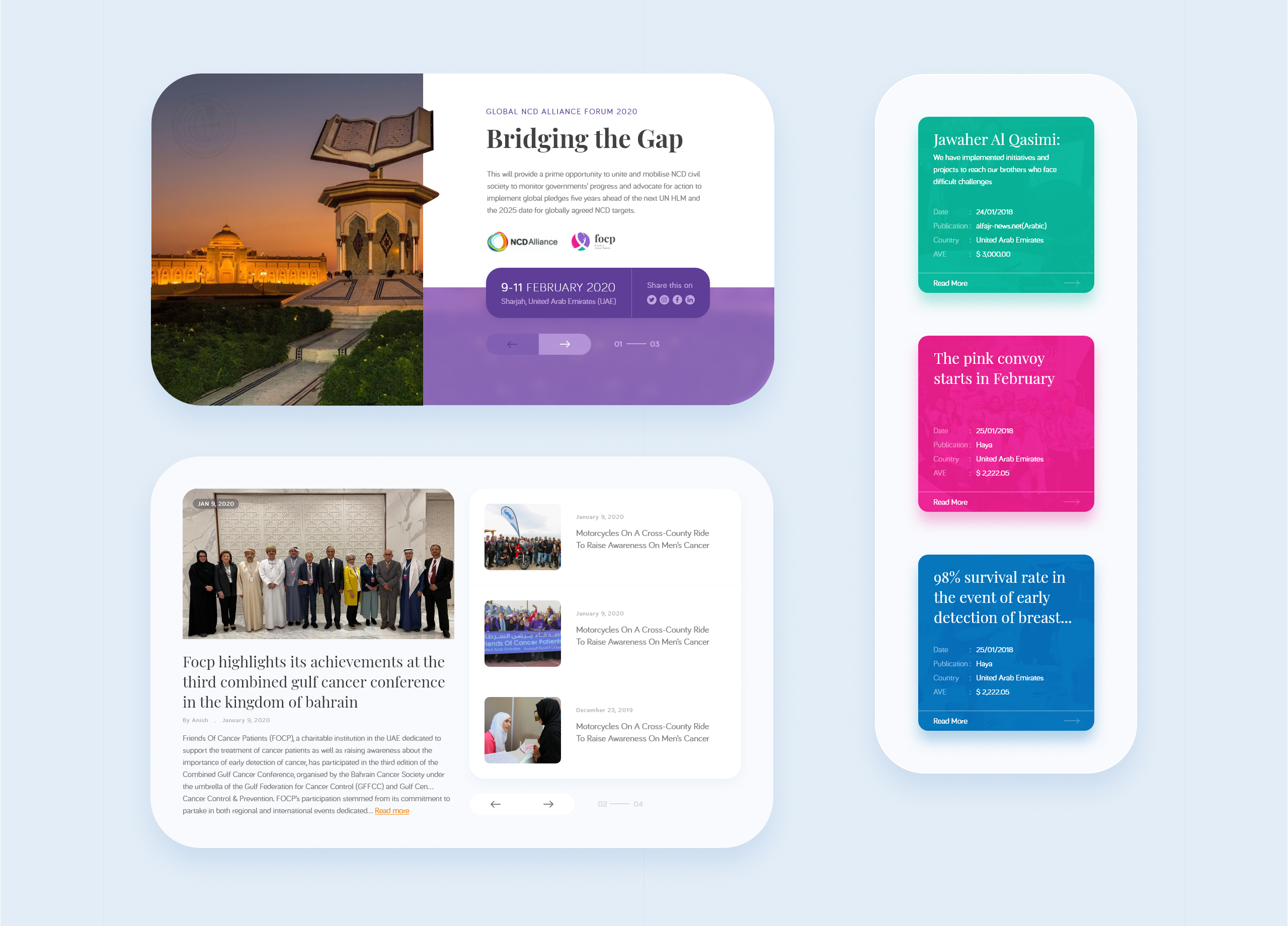 Non Profitable Organization reasearch about website and case study for FoCp, Finally created Web & Mobile UI/UX