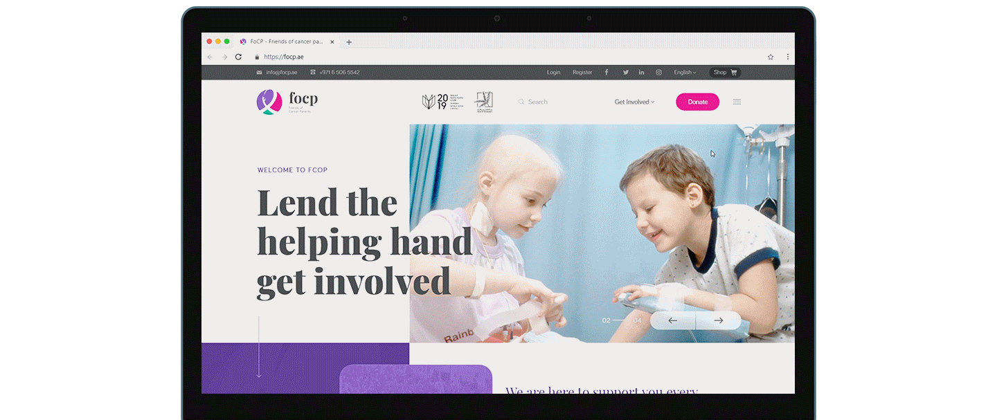 Non Profitable Organization reasearch about website and case study for FoCp, Finally created Web & Mobile UI/UX