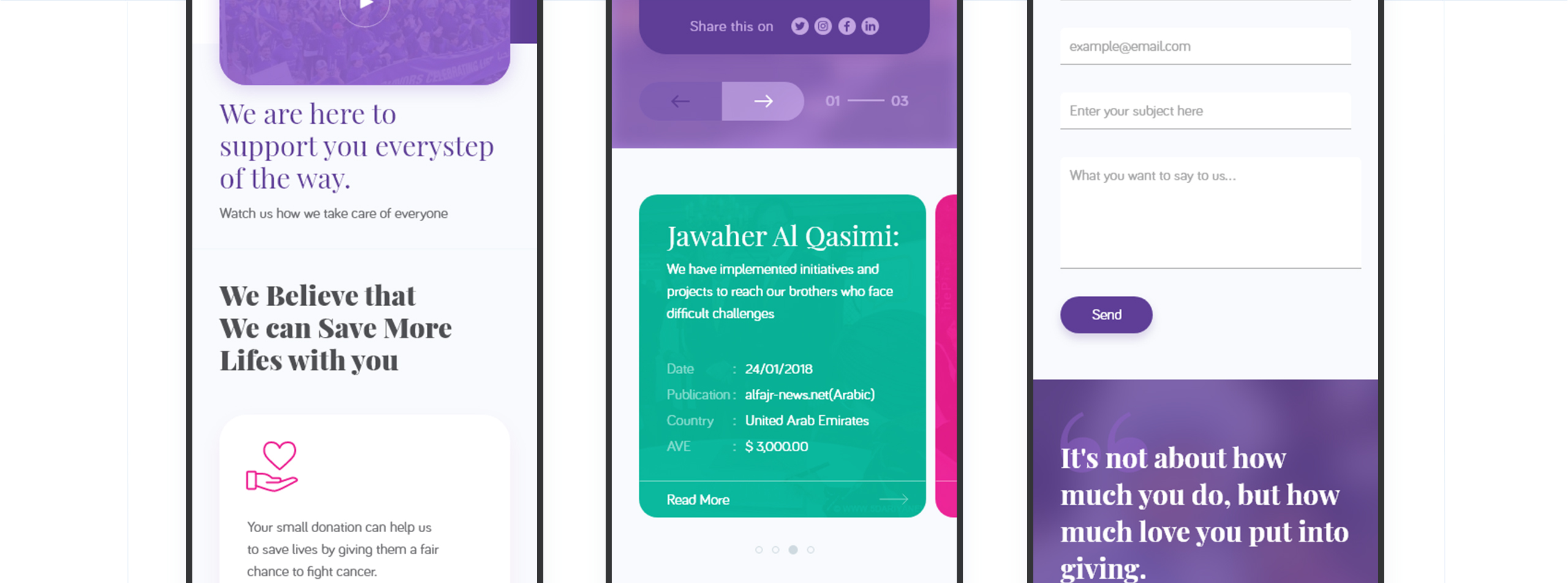 Non Profitable Organization reasearch about website and case study for FoCp, Finally created Web & Mobile UI/UX